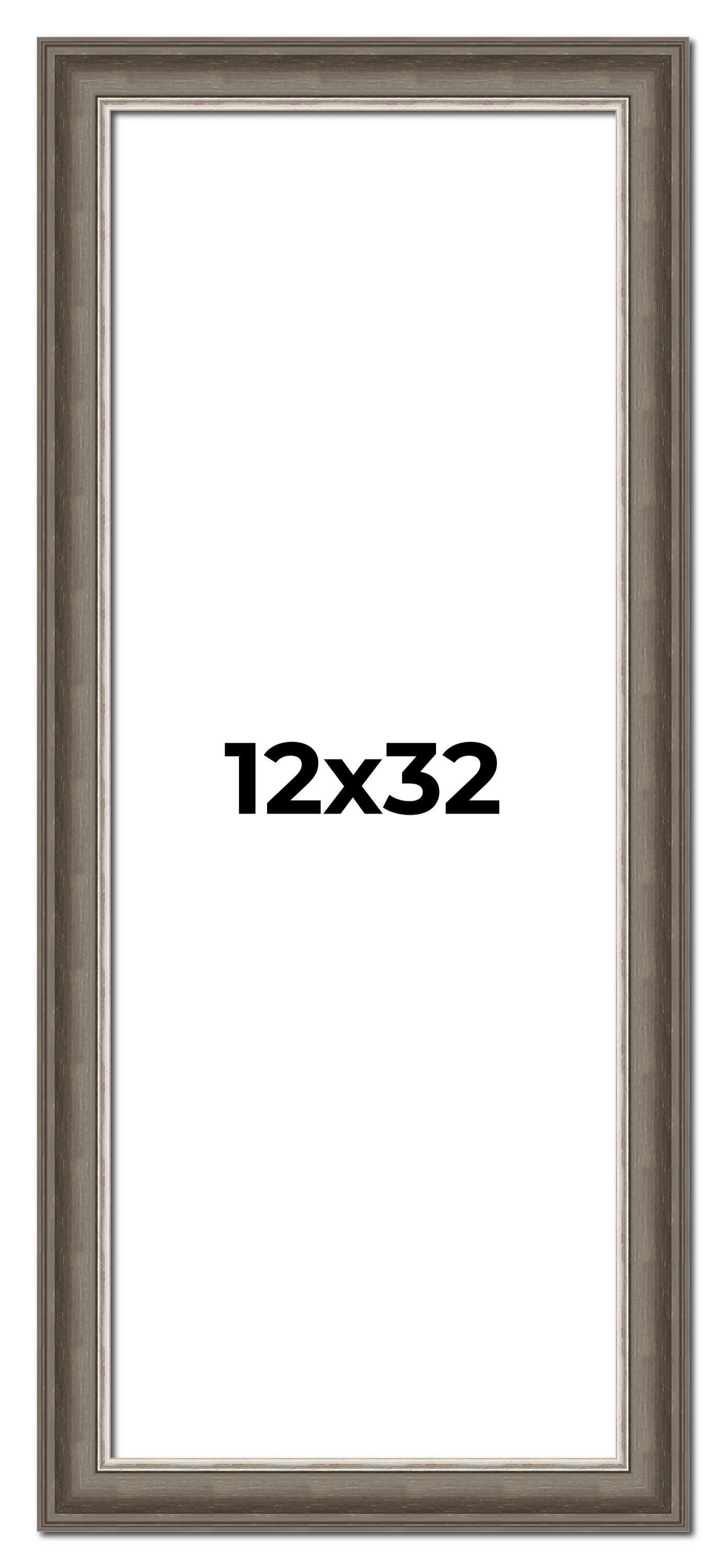 12x32 Frame Brown Solid Wood Picture Frame | 1.75 Inch Moulding Width ...
