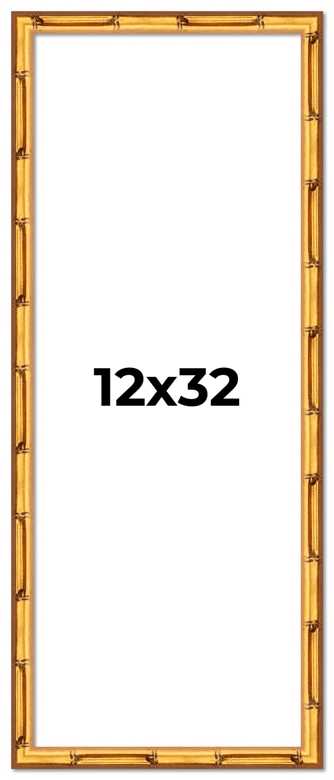12x32 Frame Gold Bamboo Solid Wood Picture Frame | 0.75 Inch Moulding ...