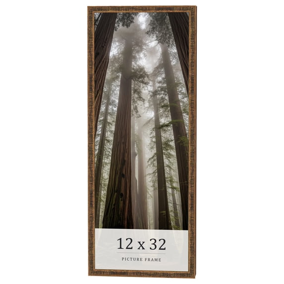 12x32 Frame Gold Kingsley Distressed Solid Wood Picture Frame Width 0.75 Inches | Interior Frame