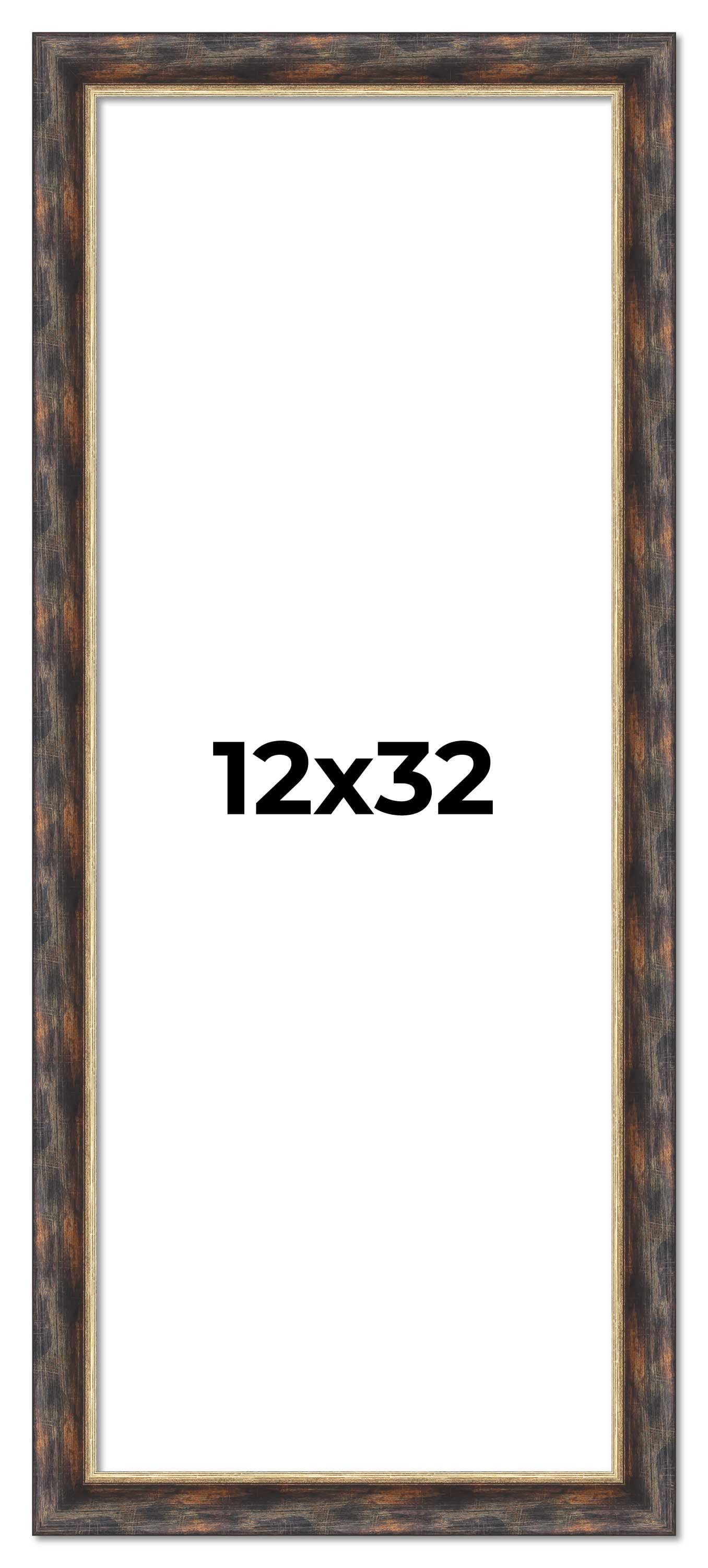 12x32 Frame Gold Real Wood Picture Frame Width 1.5 inches | Interior ...