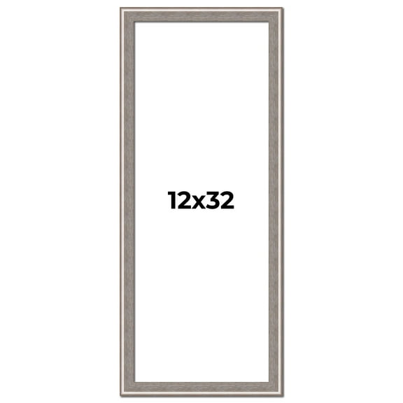 12x32 Frame Grey Real Wood Picture Frame Width 1.25 inches | Interior Frame Depth 0.5 inches | Hans