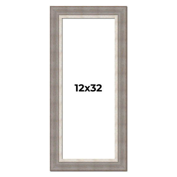 12x32 Frame Grey Real Wood Picture Frame Width 2.75 Inches | Interior Frame Depth 0.5 Inches |
