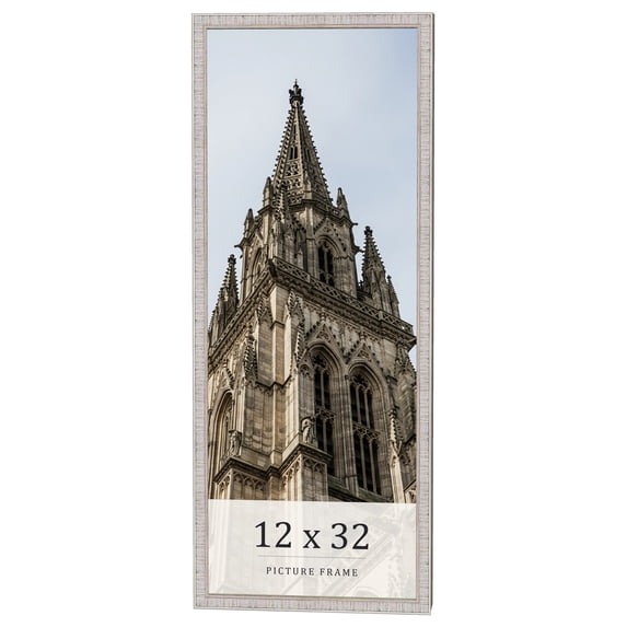 12x32 Frame White Real Wood Picture Frame Width 0.75 inches | Interior Frame Depth 0.5 inches |