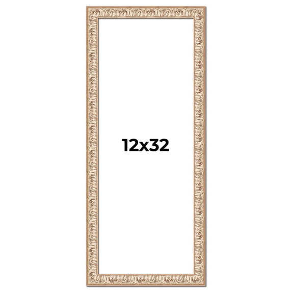 12x32 Frame White Real Wood Picture Frame Width 1.5 inches | Interior Frame Depth 0.5 inches |