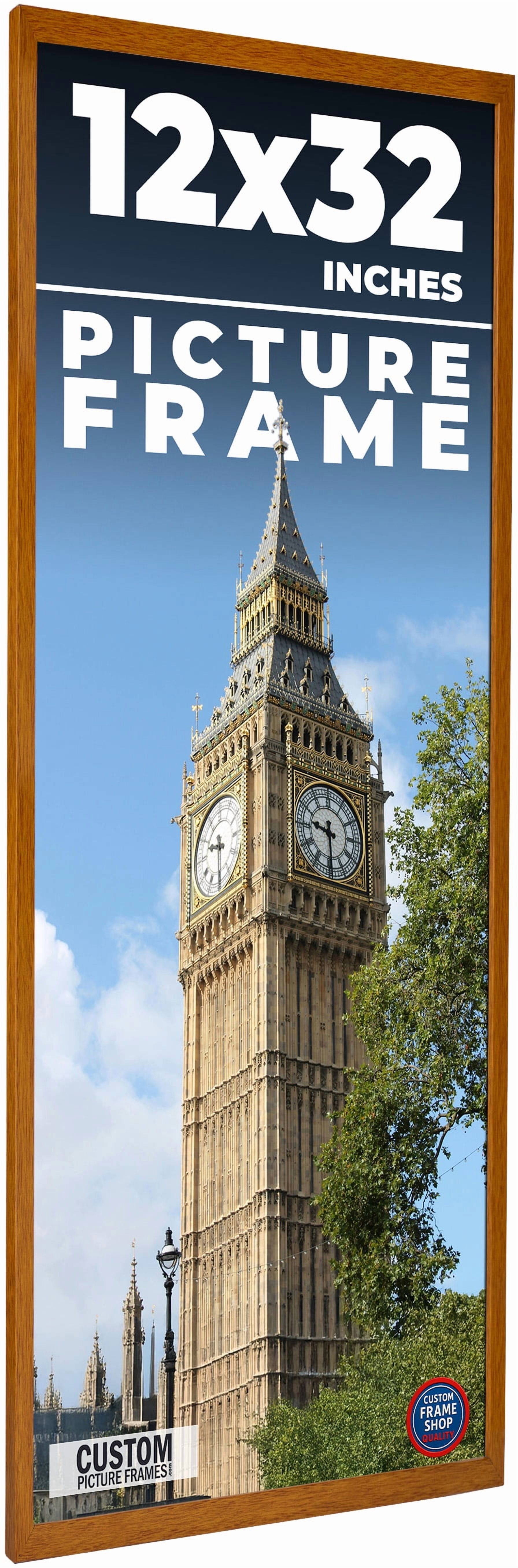 12x32 Honey Brown Real Wood Picture Frame Width 0.75 inches | Interior ...