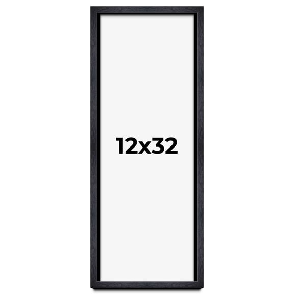 12x32 Shadow Box Frame Black | 1 Inches Deep Real Wood Farmhouse Shadowbox Display Frame | UV