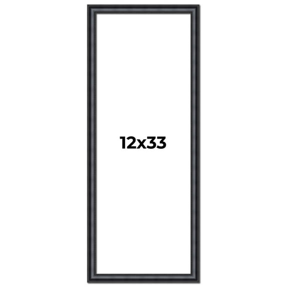 12x33 Frame Black Real Wood Picture Frame Width 1.25 inches | Interior Frame Depth 0.5 inches |