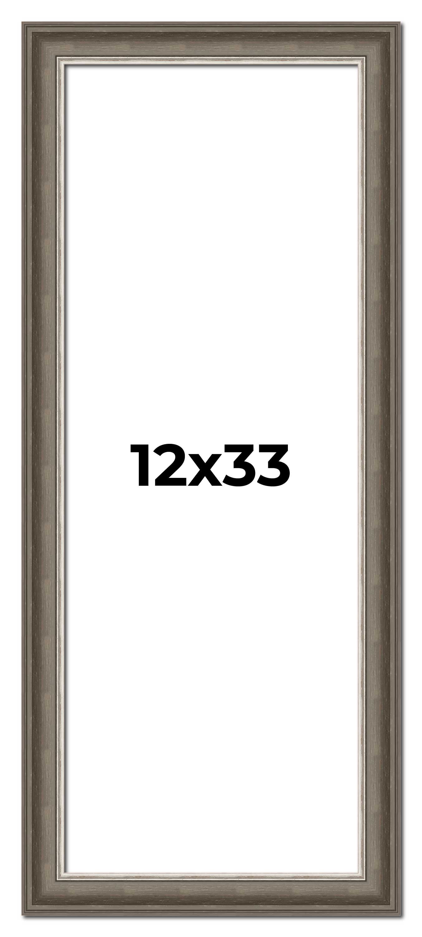12x33 Frame Brown Solid Wood Picture Frame | 1.75 Inch Moulding Width ...