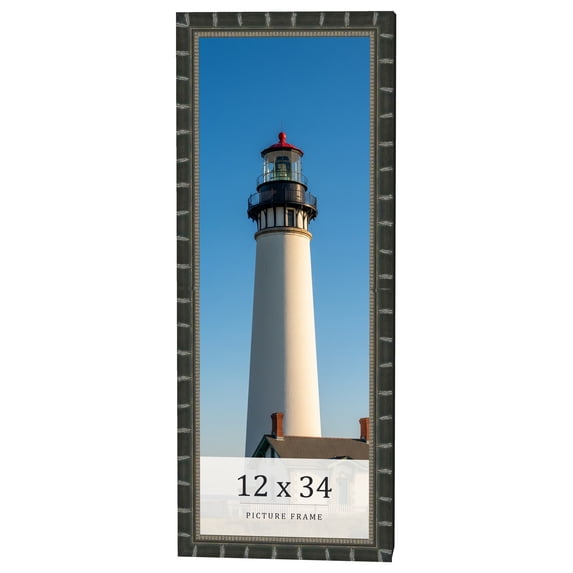 12x34 Frame Black Bamboo Solid Wood Picture Frame Width 1.5 Inches | Interior Frame Depth 0.5