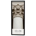 thumbnail image 1 of 12x34 Frame Black Charcoal Grey Wood Textured Picture Frame | 0.75 Inch Moulding Width | Gunmetal, 1 of 8