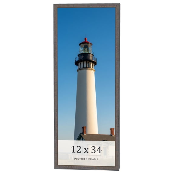 12x34 Frame Blue Kingsley Pewter Solid Wood Picture Frame Width 0.75 Inches |Interior Depth 0.5