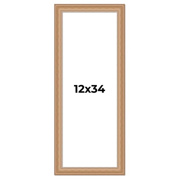 12x34 Frame Charleston Honey Brown Solid Wood Picture Frame Width 1.75 Inches | Interior Depth 0.5