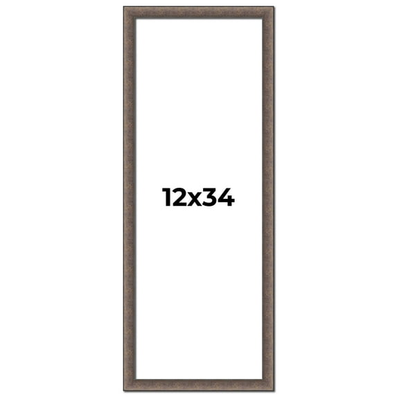 12x34 Frame Silver Real Wood Picture Frame Width 1.25 Inches | Interior Frame Depth 0.5 Inches |