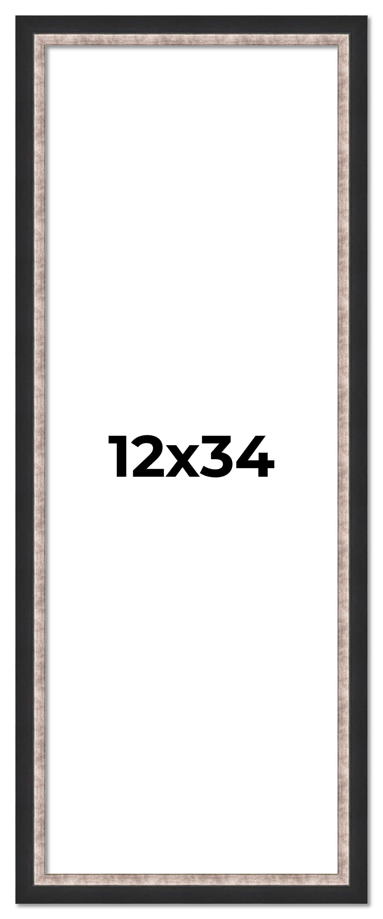 12x34-Frame-Silver-Real-Wood-