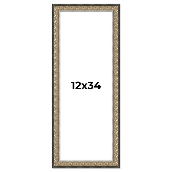 12x34 Frame Silver Real Wood Picture Frame Width 1.75 Inches | Interior Frame Depth 0.5 Inches |