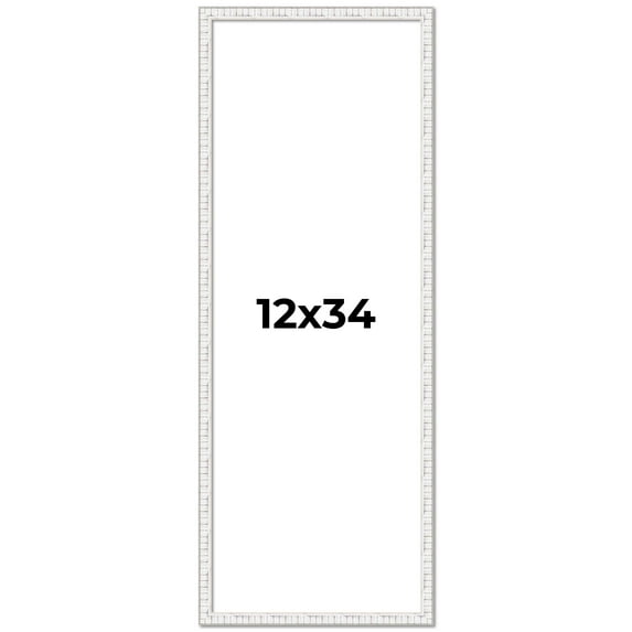 12x34 Frame White Real Wood Picture Frame Width 0.75 inches | Interior Frame Depth 0.5 inches |