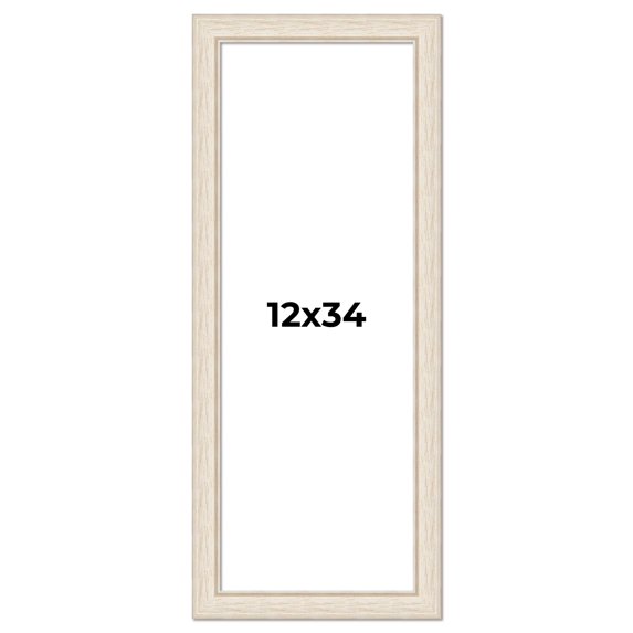 12x34 Frame White Real Wood Picture Frame Width 1.75 inches | Interior Frame Depth 0.5 inches |