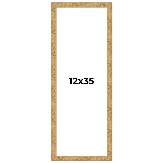 12x35 Frame Beige Real Wood Picture Frame Width 1.25 inches | Interior Frame Depth 0.5 inches |