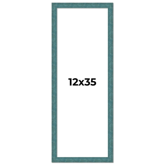 12x35 Frame Blue Rustic Barnwood Solid Wood Picture Frame Width 1.25 Inches | Interior Depth 0.5