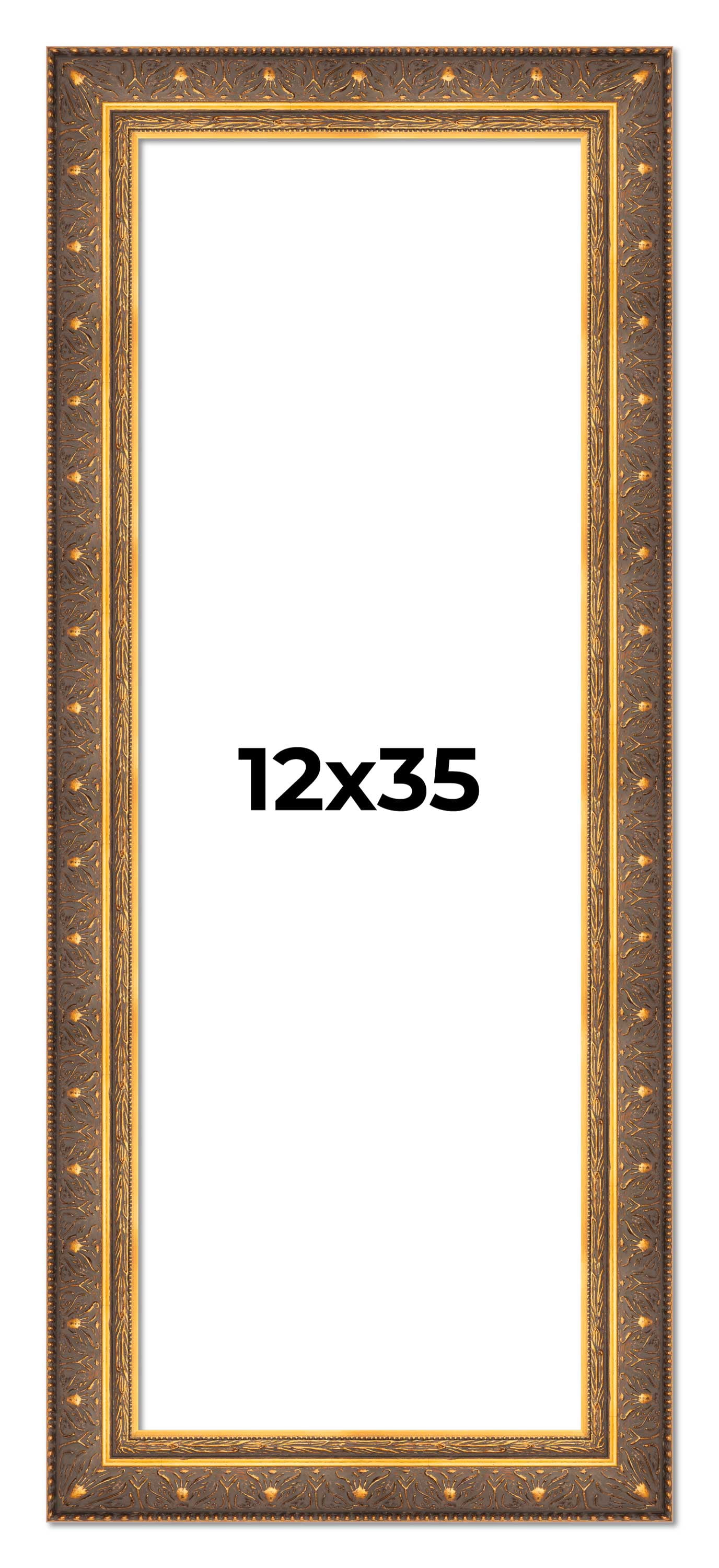 12x35 12x35 Frame Vintage Gold Solid Wood Picture Frame | 2.5 Inch Moulding ...