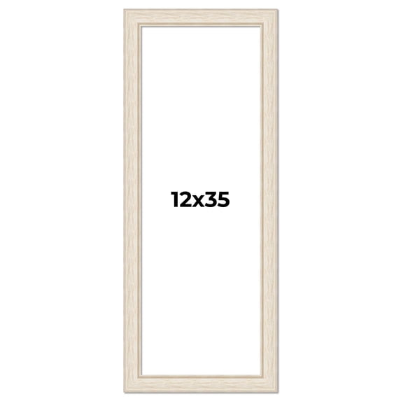 12x35 Frame White Real Wood Picture Frame Width 1.75 inches | Interior Frame Depth 0.5 inches |