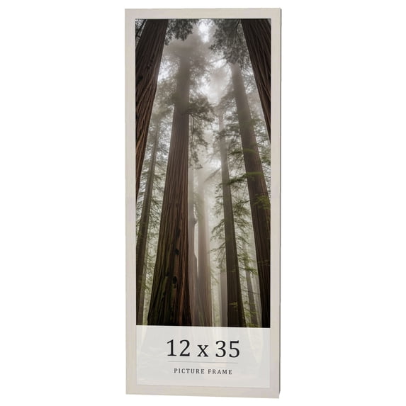 12x35 Frame White Wheat Solid Wood Picture Frame | Moulding Width 0.75 Inches | Interior Depth 0.5