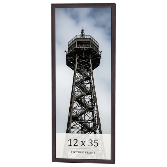 12x35 Rustic Brown Real Wood Picture Frame Width 0.75 inches | Interior Frame Depth 0.5 inches |
