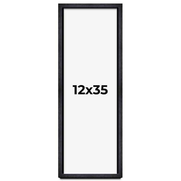 12x35 Shadow Box Frame Black | 1 Inches Deep Real Wood Farmhouse Shadowbox Display Frame | UV