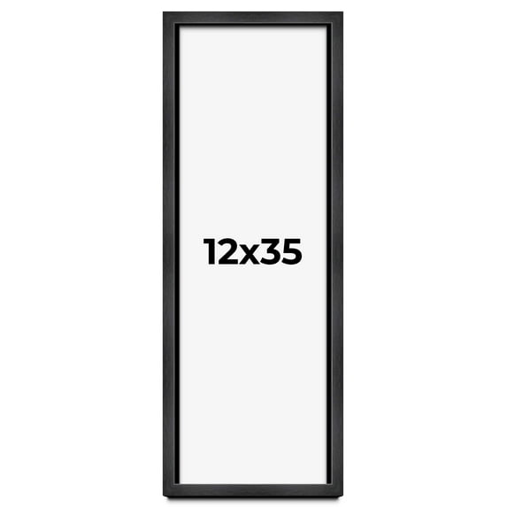 12x35 Shadow Box Frame Grey Charcoal Black | 0.875 Inches Deep | Solid Wood Shadowbox Display Frame
