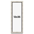 thumbnail image 1 of 12x35 Shadow Box Frame Silver | 1.625 Inches Deep Real Wood Contemporary Shadowbox Display Frame |, 1 of 7