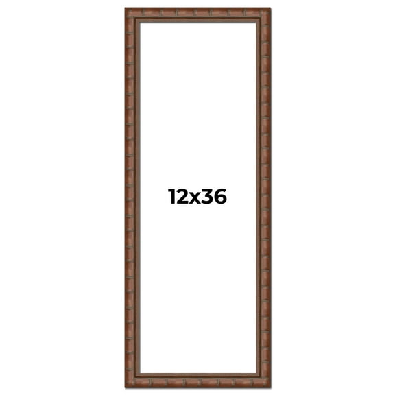 12x36 Dark Brown Bamboo Real Wood Picture Frame Width 1.5 inches | Interior Frame Depth 0.5 inches