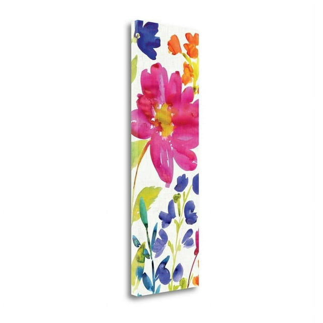 12x36 Floral Medley Panel I By Wild Apple Portfolio on Canvas Fabric Multi-Color