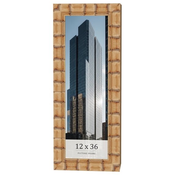 12x36 Frame Beige Real Wood Picture Frame Width 3 inches | Interior Frame Depth 0.5 inches |