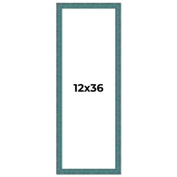 12x36 Frame Blue Rustic Barnwood Solid Wood Picture Frame Width 1.25 Inches | Interior Depth 0.5