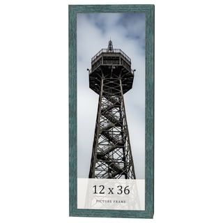 12x36 Frame Blue Rustic Barnwood Solid Wood Picture Frame Width 1.25 Inches | Interior Depth 0.5