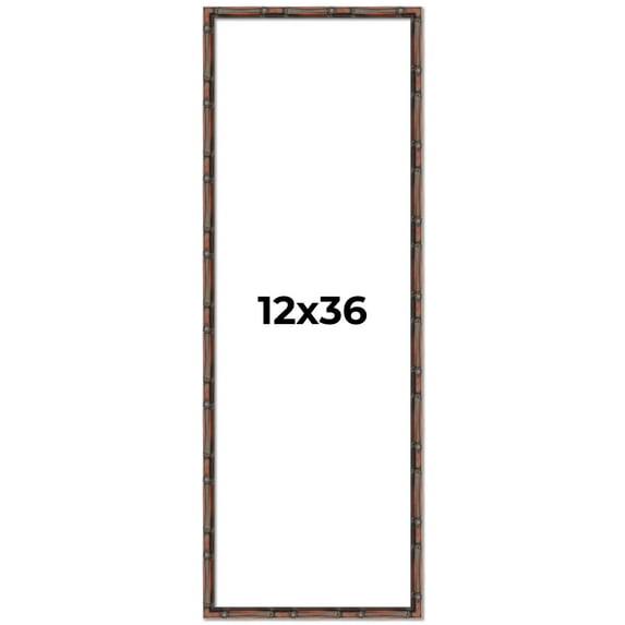 12x36 Frame Brown Bamboo with Dark Coffee/Walnut Finish | Solid Wood Picture Frame Width 0.75