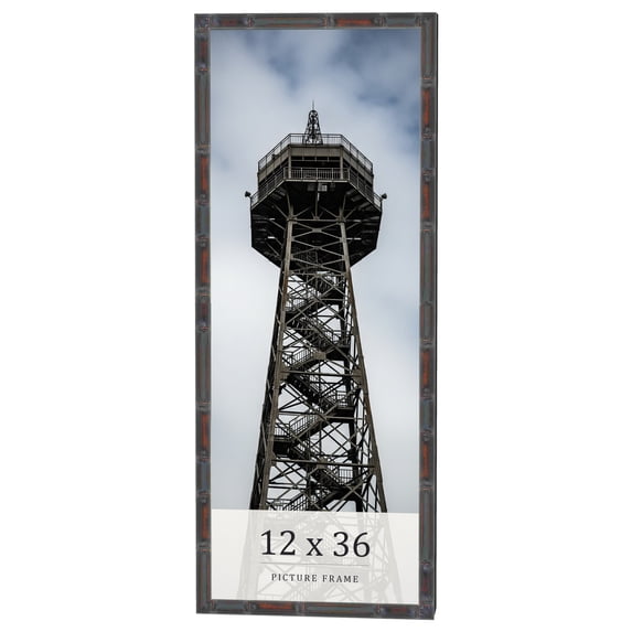 12x36 Frame Brown Bamboo with Dark Coffee/Walnut Finish | Solid Wood Picture Frame Width 0.75