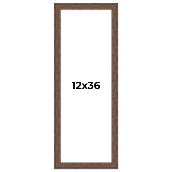 12x36 Frame Brown Farmhouse Solid Wood Picture Frame Width 1.5 Inches | Interior Frame Depth 0.5