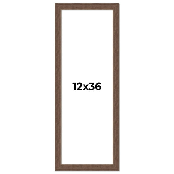 12x36 Frame Brown Farmhouse Solid Wood Picture Frame Width 1.5 Inches | Interior Frame Depth 0.5