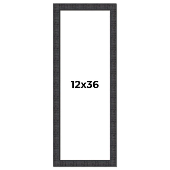 12x36 Frame Brown Rustic Solid Wood Picture Frame 1.5 Inches Wide | Interior Frame Depth 0.5 Inches