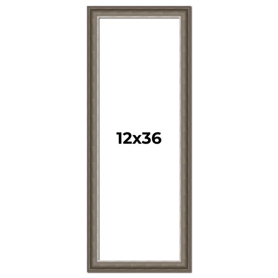 12x36 Frame Brown Solid Wood Picture Frame | 1.75 Inch Moulding Width | Austin Frame Complete with