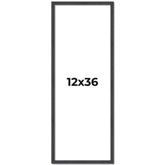 12x36 Frame Brown Solid Wood Picture Frame Includes UV Acrylic Plexiglass, Acid Free Foam Backing