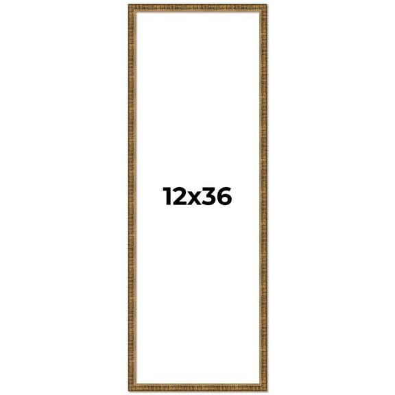 12x36 Frame Gold Kingsley Distressed Solid Wood Picture Frame Width 0.75 Inches | Interior Frame