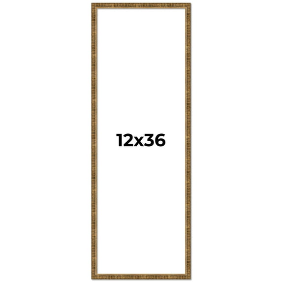 12x36 Frame Gold Kingsley Distressed Solid Wood Picture Frame Width 0.75 Inches | Interior Frame