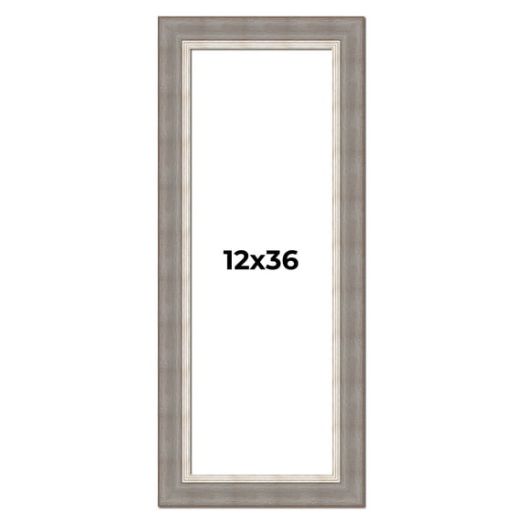 12x36 Frame Grey Real Wood Picture Frame Width 2.75 Inches | Interior Frame Depth 0.5 Inches |