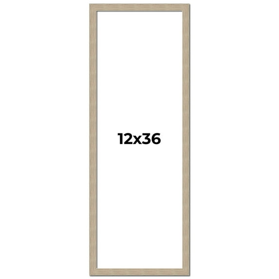 12x36 Frame Grey Solid Wood Picture Frame Width 1 Inches | Interior Frame Depth 0.5 Inches |