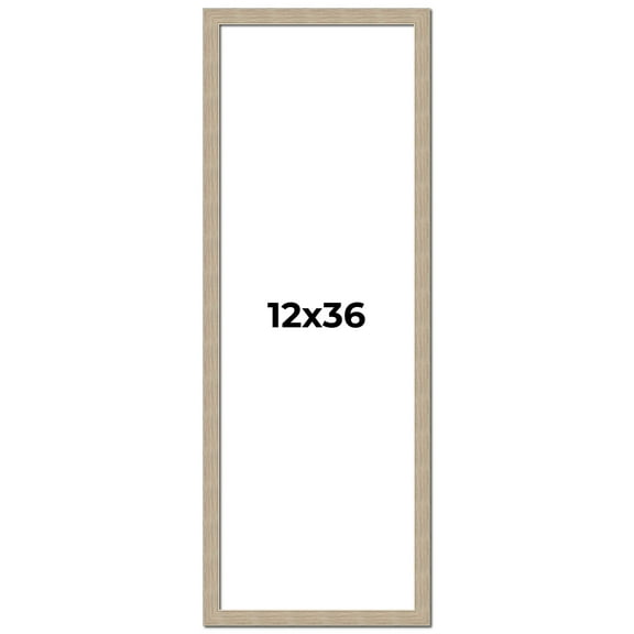 12x36 Frame Grey Solid Wood Picture Frame Width 1 Inches | Interior Frame Depth 0.5 Inches |