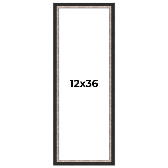 12x36 Frame Silver Real Wood Picture Frame Width 1.25 Inches | Interior Frame Depth 0.75 Inches |
