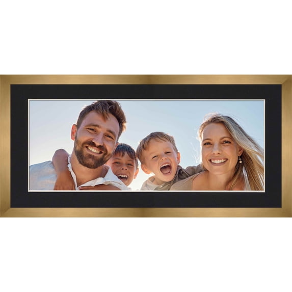 12x36 Frame with Mat - Bronze 16x40 Frame Wood Made to Display Print or Poster Measuring 12 x 36