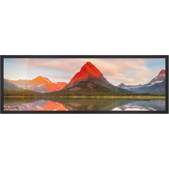 12x36 Picture Frame Black, Textured Metal 36x12 Panorama Frame for Panoramic Landscape Photo Wall Display, Single